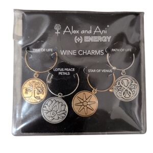 Alex and Ani 4pc Gold and Silver Wine Charms